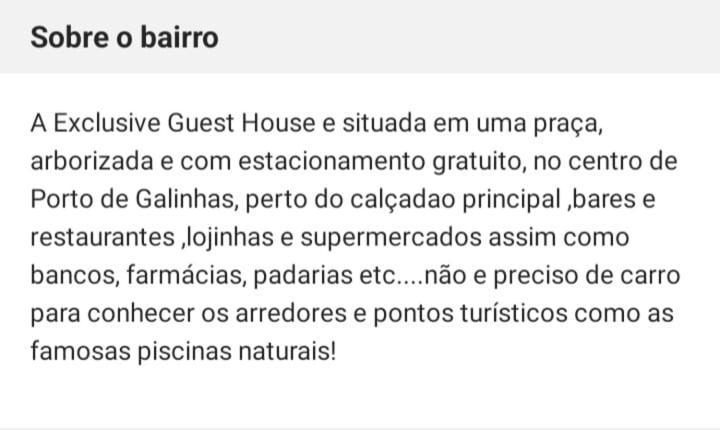 Exclusive Guest House Pôrto das Galinhas المظهر الخارجي الصورة