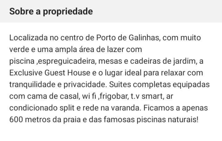Exclusive Guest House Pôrto das Galinhas المظهر الخارجي الصورة